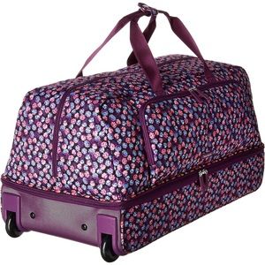Vera Bradley Women's Lighten Up Large Rolling Duffle Luggage, Berry Burst